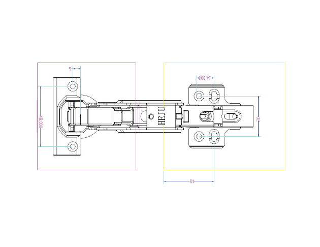 DB58 - ø35 - 125度鐵製緩衝鉸鍊 2
