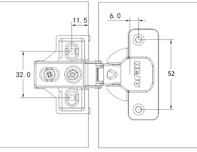 DB59 - ø40 - 美式短臂鉸鍊 2
